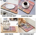 thumbnail image 3 of Plaid Print Coffee Mat with Non-Slip Backing Absorbent Dish Drying Mat Quick Dry & Heat-Resistant Kitchen Counter Mat Featuring Retro Checkerboard and Classic Red and Black Buffalo Plaid Ideal Under C, 3 of 5