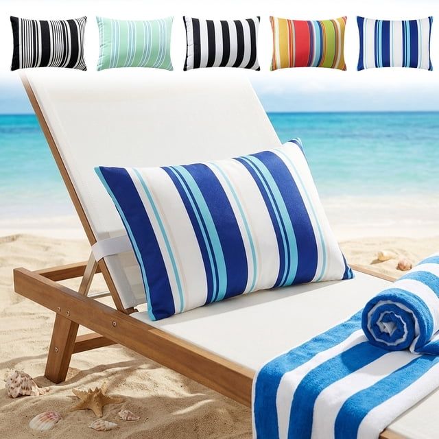 Outdoor Waterproof Headrest Pillow, Adjustable Lumbar Support Cushion With Strap, for Beach Chair, Multi-color