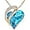 32 - December - Turquoise Aquamarine Blue, variant on Rose Gold Plated Necklace for Women: Heart Shaped Jade Green Healing Crystal Center, Dazzling Cubic Zirconia, Hypoallergenic Chain (18"+2"), Jewelry Gifts for Anniversaries and Birthdays