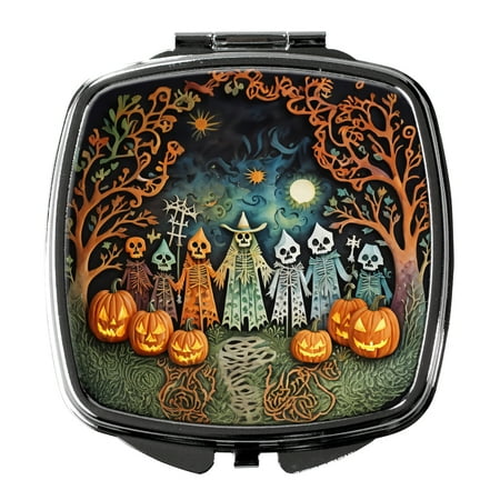 Papel Picado Skeletons Spooky Halloween Compact Mirror 2.75 in x 3 in