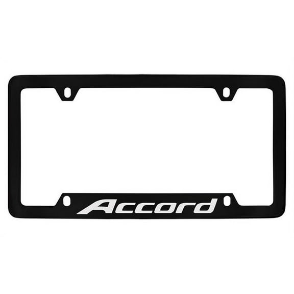 Honda Accord Black Coated Zinc Bottom Engraved License Plate Frame Holder