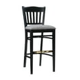 thumbnail image 3 of Linon Ashfield 30" Bar Stools, Black Finish with Black and Gray Fabric, Set of 2, 3 of 13