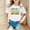 thumbnail image 2 of MAIHAN Girls Tshirts First Day Of School Shirts Crewneck Ruched Side Slim Fit Shirt Girls Summer Clothes Soft Casual Tees, 2 of 4
