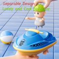 thumbnail image 5 of Baby bath water toy - Wind-up Motorboat Bath Toy, Windup Speedboat Water Toy Fast Boat Bathtub Toy Jet Ski Tub Toy for Kids (blue), 5 of 5