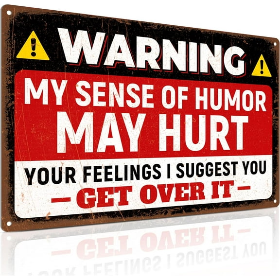 Man Cave Decor Vintage Metal Sign, Warning Sign For Garage Bar Gaming Room Decor - 8x12 Inches