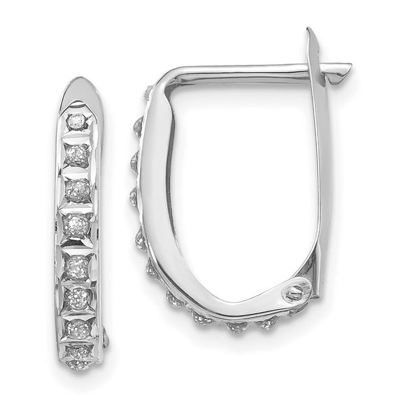 14k White Gold Leverback Hoop Earrings