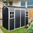 thumbnail image 2 of Outdoor Storage Sheds, 8'x4' Outside Garden Storage Shed with Floor, Utility Tool Storage Shed With 2 Doors And 2 Windows For Backyard, Bike, 2 of 8