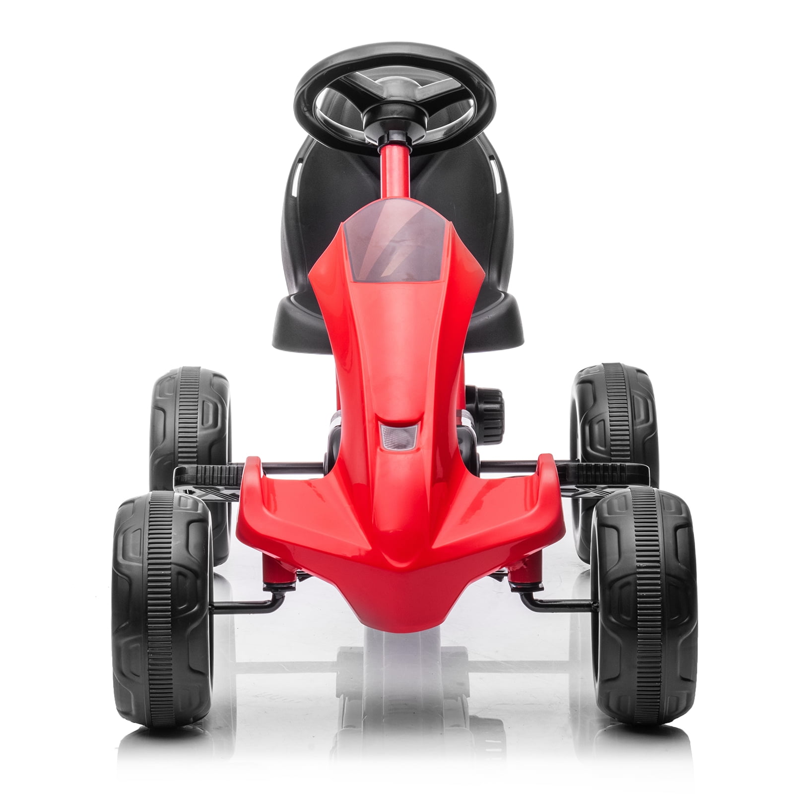 Kids' Pedal Cars for Outdoor Kids Ride on Kart for Boys Girls 4-Wheeled Pedal Powered Ride-On Go Kart Racer w/ 3-Level Adjustable Bucket Seat & Non-Slip Wheels Black FFlyer Go Kart for Kids 