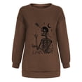 thumbnail image 5 of Sudadera extragrande de lana de manga larga con cuello redondo y estampado de calavera para mujer Pompotops gfhjh16790, 5 of 5