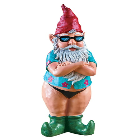 Collections Etc. Beach Garden Gnome Funny Summer Tropical Party Outdoor Statues Decoration,...