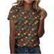 thumbnail image 1 of Camisetas de Verano de Manga Corta de las Mujeres Cuello Redondo Impresión Casual de Manga Corta, Ligero Suave, 1 of 5
