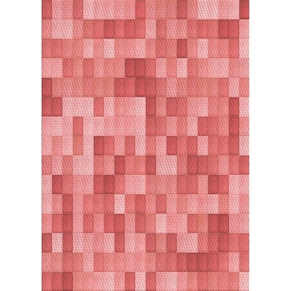 Ahgly Company Indoor Rectangle Patterned Fire Engine Red Area Rugs, 5' x 8'