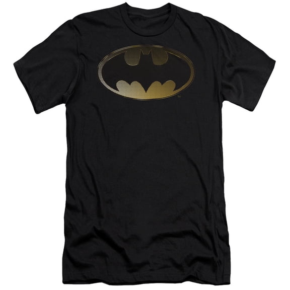 Batman Halftone Bat S/S Adult 30/1 T-Shirt Black