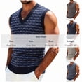 thumbnail image 3 of BaoFuBaoMei Sweater Vest Men Knitted Big and Tall V Neck Ribbed Trim Sleeveless Sweater Stripe Jacquard Fall Tops, 3 of 6