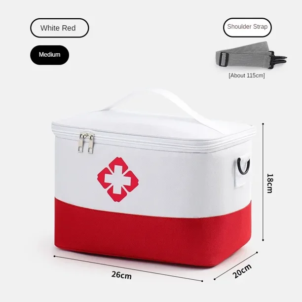 Botiquín de primeros auxilios, bolsa de almacenamiento de medicina, bolsa de rescate portátil para exteriores, organizador de almacenamiento de botiquín médico de gran capacidad para el hogar