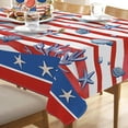 thumbnail image 6 of 4th of July Patriotic Rectangle Tablecloth 60 x 120 Inch, American Nautical Anchor Starfish Decorative Table Cloth Dining Table Cover, USA Beach Coastal Summer Stripes Dinner Party Picnic Decor, 6 of 6