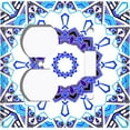 thumbnail image 4 of Metal Light Switch Plate Cover Mandala Blue White Ice Flower Tile Pattern MDL054, 4 of 13