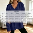 thumbnail image 6 of Diufon Scalloped Sweatshirt for Women Oversized Long Sleeve V Neck Thin Fleece Lined Sweatshirts Fall Winter Thermal Pullover, 6 of 8