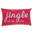 thumbnail image 1 of Christmas Velvet Embroidered Cushion Red Jingle 20X12 - Set of 2, 1 of 4