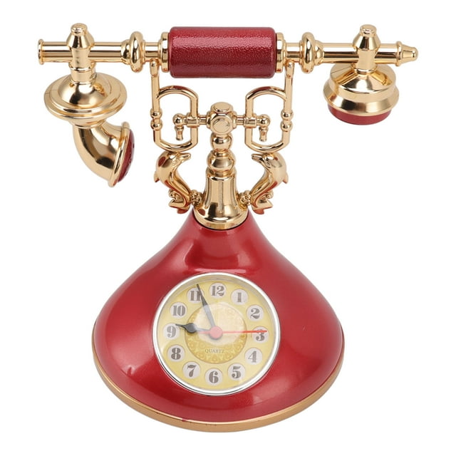 Relaj Telefónico retro, relajessipertador vintage con números grandes, relaj de mesa con diseño de teléfono antiguo antiguo con pilas, decoración para el hogar, café,