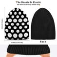 thumbnail image 5 of joogoo White Polka Dots Beanie Hats Cuffed Winter Warm Knit Thick Beanies, 5 of 7
