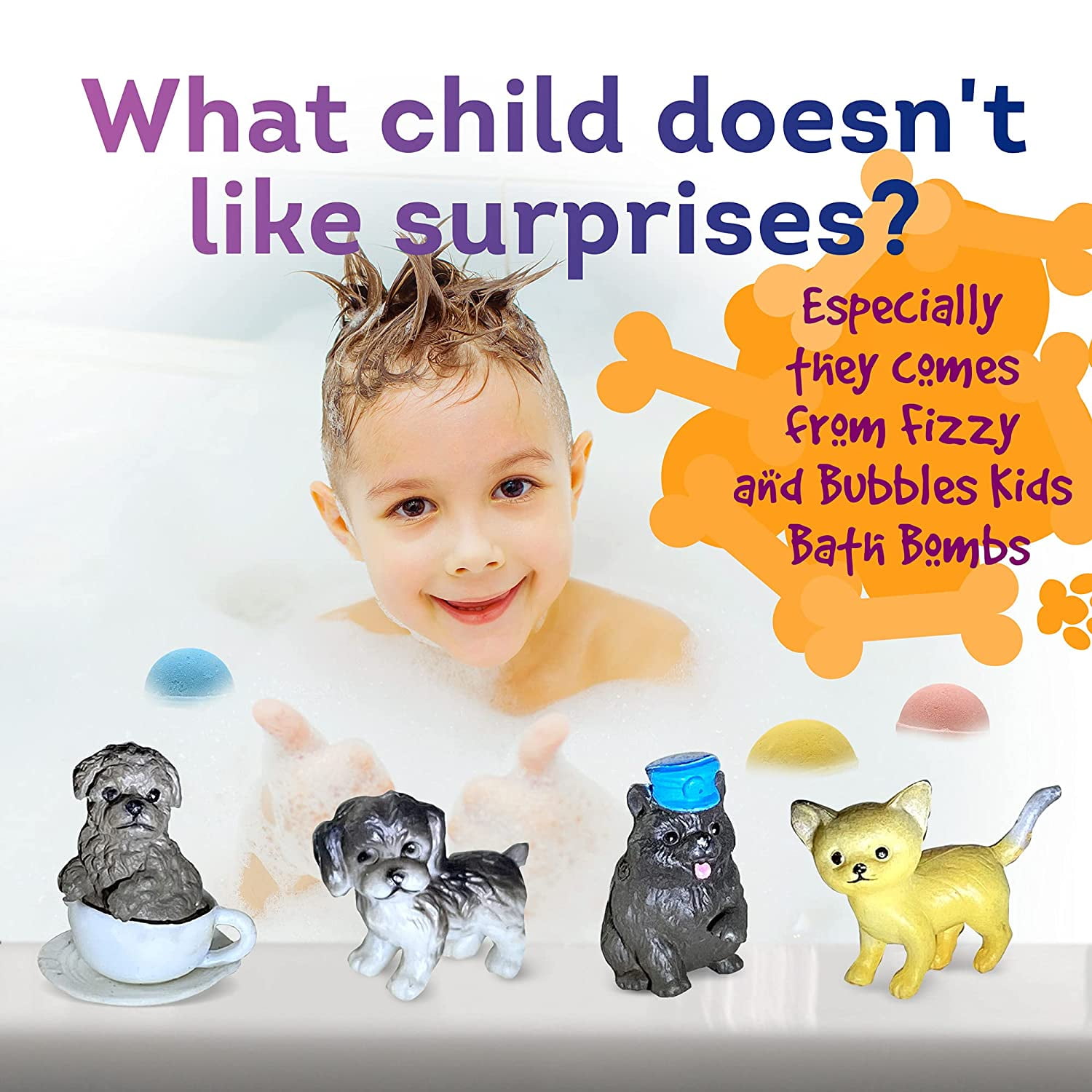 Bath Bombs for Kids with Surprise Inside Cute LITTLE PUPPY TOYS Handmade in USA Natural and Safe by Relaxcation
