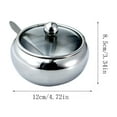 thumbnail image 3 of Large Bowl Stainless Steel With Glass Lid Includes Stainless Steel Spoon Holds 2 Cups Of 16.9oz Silver, 3 of 3