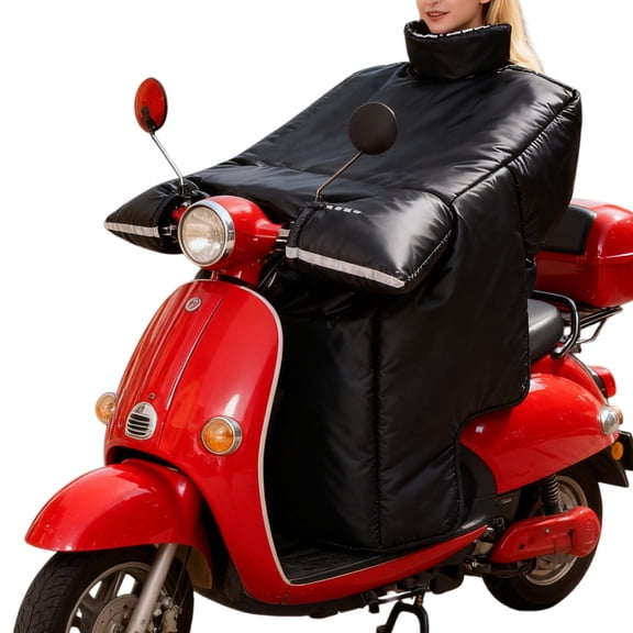 Ksruee Winter Leg Apron Cover Waterproof Quilt Plush Lining Motorcycle Warm Leg Cover with Gloves for Women Scooter Winter Outdoor Riding Knee Chest Protection friendly