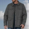 thumbnail image 2 of New Fashion Jackets for Mens Plus Size Autumn and Winter Multiple Pockets Button Zipper Windbreaker Solid Long Sleeves No Hat Casual Loose Coat, 2 of 8