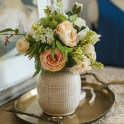 Rustic Reach 6.3” Handmade Textured White Porcelain Ceramic Jar Vase