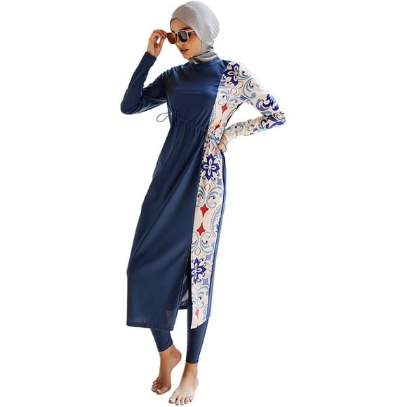 Muslim Swimsuits for Women Modest Islamic Arabic Swimwear Burkini Full Cover Hijab Top Pants Swim Cap Bathing Suits