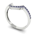 thumbnail image 2 of 0.25 ct Brilliant Round Cut Simulated Tanzanite 18K White Gold Stackable Band SZ 10.75, 2 of 6