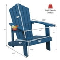 thumbnail image 2 of Gymax Patio HIPS Outdoor Weather Resistant Slatted Chair Adirondack Chair w/ Cup Holder Navy, 2 of 8