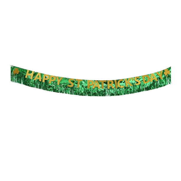 KAKOWELY 1 guirnalda de trébol de cuatro hojas para el Día de San Patricio, decoración para fiestas.