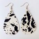 thumbnail image 4 of Nueva Vaca Patrón Animal Pendientes de cuero de las mujeres Ronda de la gota de agua Pendientes de cuero elegante colgante de la joyería de las mujeres, 4 of 4