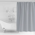 thumbnail image 4 of Small Stall Shower Curtain 36x72 Inch Narrow Half Size Navy Blue Striped Bath Curtains Bathroom Decor Navy Blue White Stripes Farmhouse Waterproof Fabric Shower Curtain Set with Hooks 36 Inch, 4 of 6