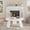White, variant on PYY Modern Farmhouse 33.5'' Round Coffee Table - Wooden Center Table with 3 Robust Inclined Legs - Easy to Assemble - Ideal for Living Room, Bedroom and Home Office - Space-Saving - Black