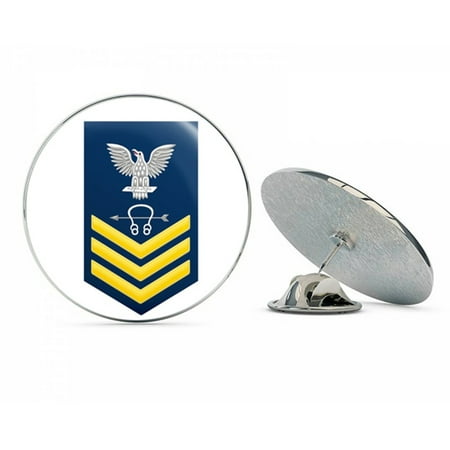 Gold Military Lapel Pin - US Navy Gold E-6 Sonar Technician ST Military Veteran USA Pride Served Gift Metal 0.75