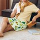 thumbnail image 5 of Balery Cartoon Fruit Pantalones cortos de pijama de punto de algodón para hombre con cinturilla y bolsillos-Small, 5 of 6