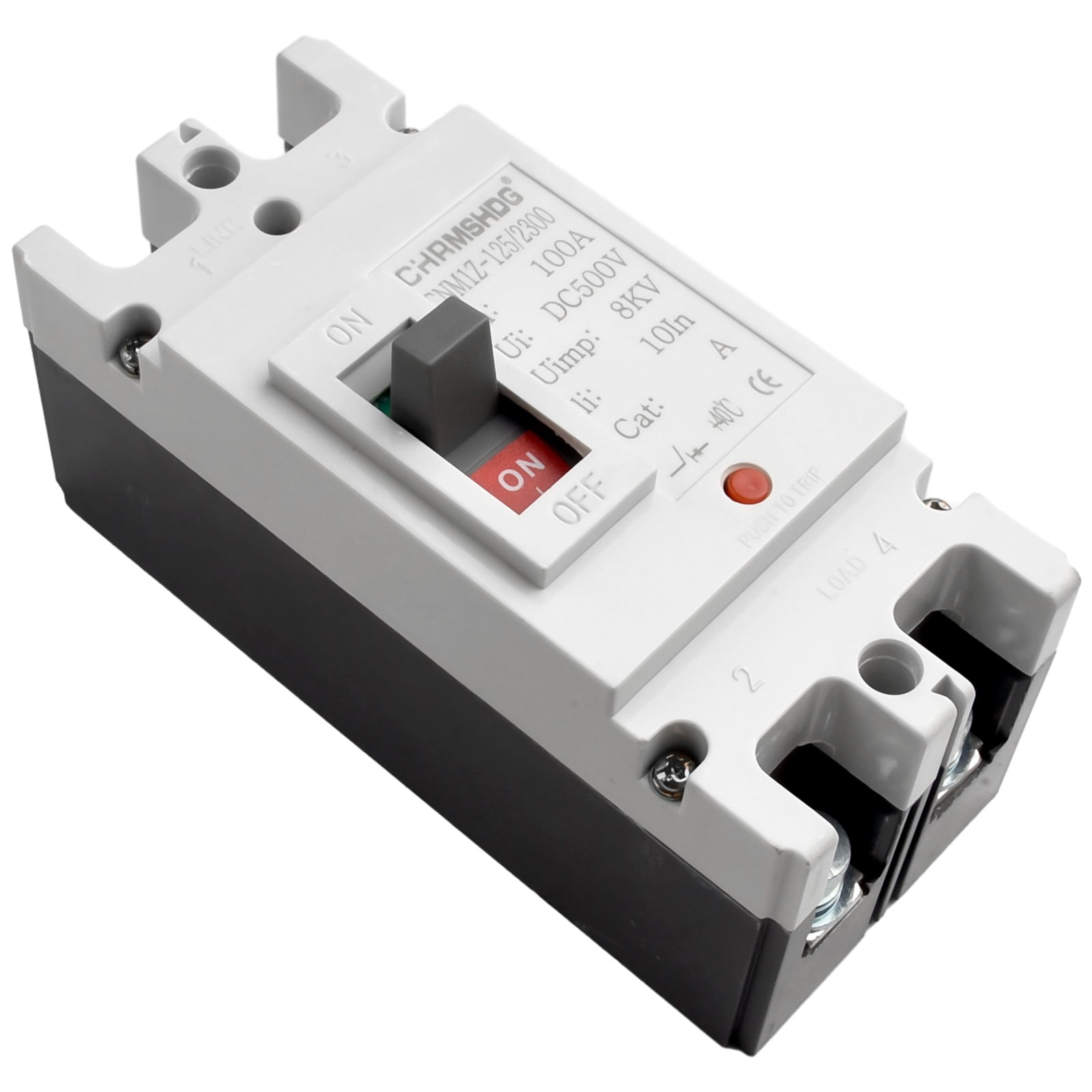 DAMIFU DC 500V Circuit Breaker 100A 125A 160A Battery Protector MCCB Solar PV Car Power Short Ciruit Cut Off Circuit Breaker 100A