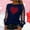 Navy, variant on Valentine's Day Top for Women Black Heart Print Sheer Long Sleeve with Glitter Accents Relaxed Fit Pullover Blouse,Size XL