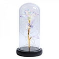 thumbnail image 1 of Artificial Gold Foil Rose Flower And LED Light String In Glass Dome On Wooden Base The Best Gift For Women(Battery Not Included), 1 of 6