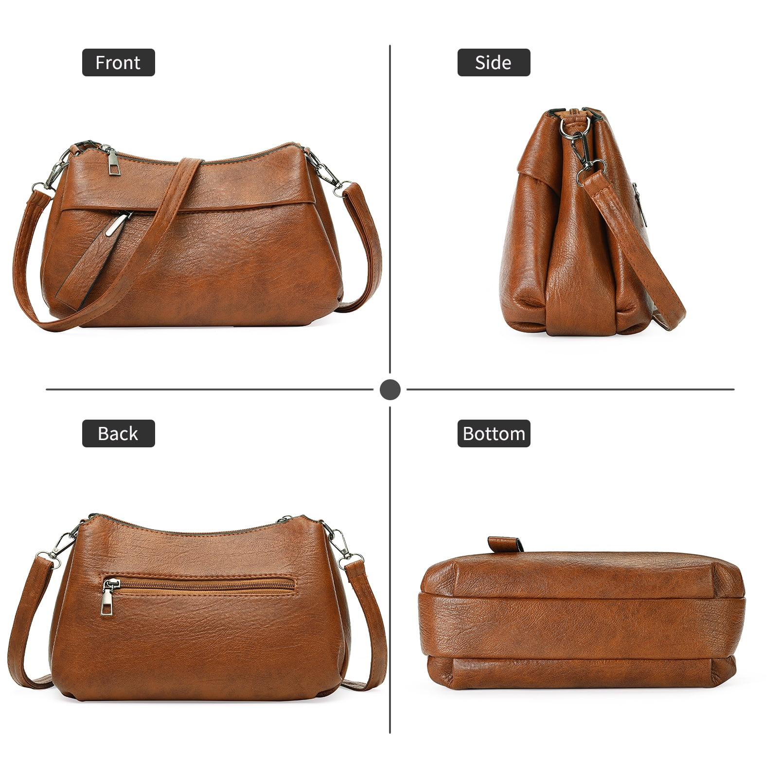 GOIACII Shoulder Bag for Women Leather Purse Crossbody Bag with Adjustable Strap