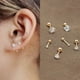 thumbnail image 2 of Pendientes de acero inoxidable de 4 puntas para mujer y hombre, aretes de circonita para oreja, Tragus, cartílago estándar, joyería de lóbulo para Piercing Daith, 1 pieza, 2 of 4