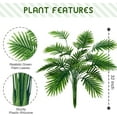thumbnail image 3 of Muchenggift 32” Artificial Palm Plant in Green Plastic Planter, 3 of 5