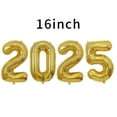 thumbnail image 1 of Juego de 5 globos 2025, globos con números 2025 de 16 pulgadas, globos dorados 2025, globos grandes de papel de aluminio con texto Feliz Año Nuevo para Nochevieja, 1 of 5