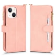 thumbnail image 2 of Allytech iPhone 14 6.1" Zipper Wallet Case with 6 Card Slots, [Wrist Strap] [Shoulder Lanyard] Premium PU Leather Flip Stand Protective Case for Apple iPhone 14 5G 2022, Pink, 2 of 10