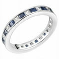 thumbnail image 2 of HeartsAndYou 2.03ct Natural Sapphire & Diamond Wedding Band Eternity 14k SOLID White Gold, 2 of 9