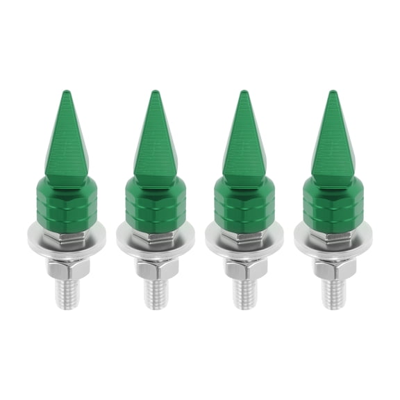 Unique Bargains Universal Motorcycle M6 License Plate Screws Cover 5.4 cm Anti Theft License Plate Screw Frame Bolt Kit Aluminum Alloy Green 4pcs