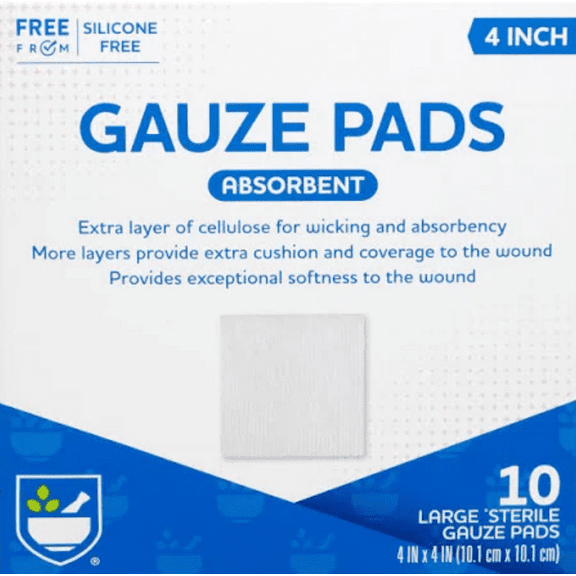 Rite AID Absorbent Gauze Pads Large (10 Count)